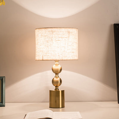 Contemporary Luxury Cylinder Iron Fabric 1-Light Table Lamp For Living Room