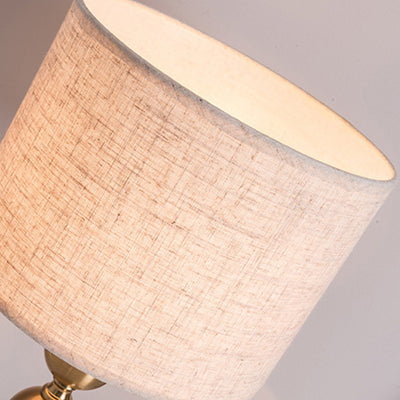 Contemporary Luxury Cylinder Iron Fabric 1-Light Table Lamp For Living Room