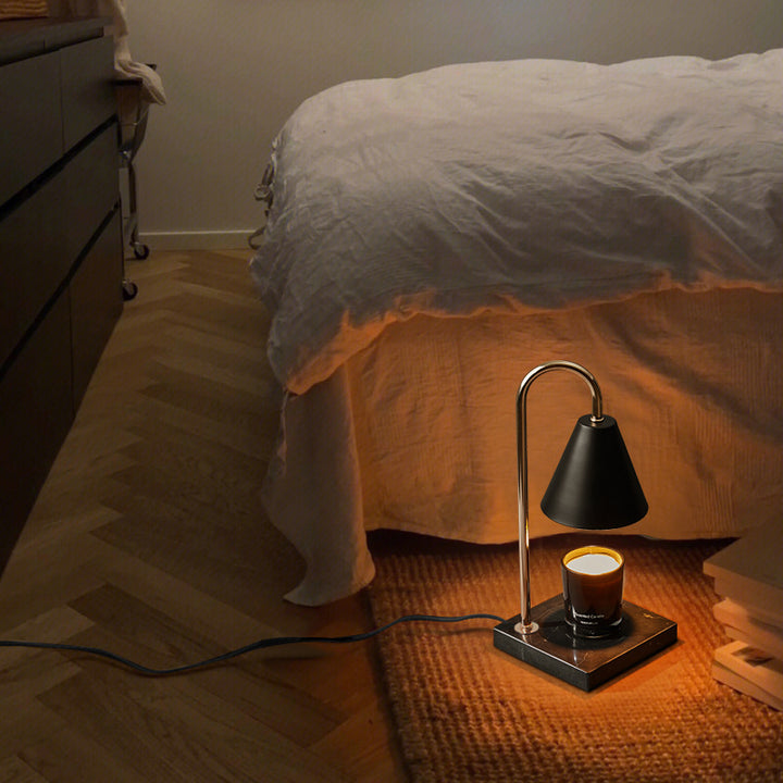 Lámpara de Mesa de Cera Derretida de 1 Luz de Hierro y Mármol Minimalista Moderna para Sala de Estar 