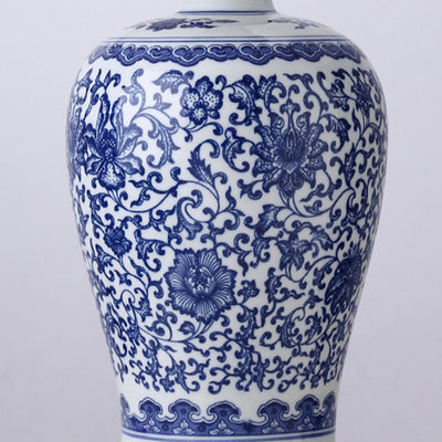 Traditionelle chinesische Trommel Keramik Stoff 1-Licht Tischlampe für das Wohnzimmer 