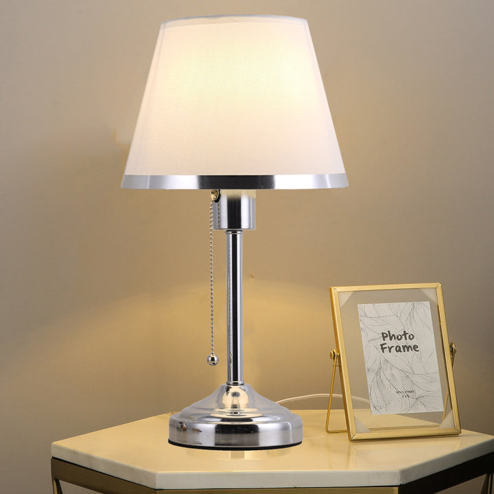 Lámpara de mesa de 1 luz de tela de hierro minimalista moderna para sala de estar 