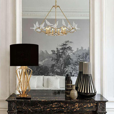 Contemporary Luxury Cylinder Iron Fabric 1-Light Table Lamp For Living Room