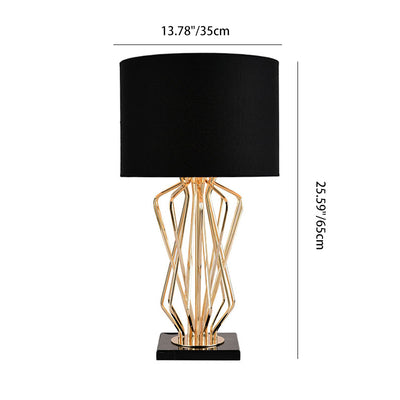 Contemporary Luxury Cylinder Iron Fabric 1-Light Table Lamp For Living Room