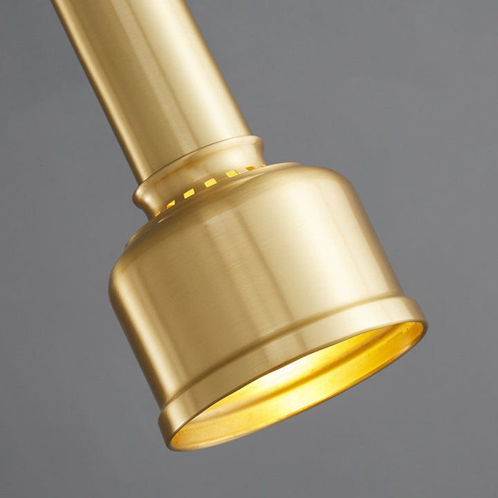 Suspension Vintage Traditionnelle Cylindre Cuivre 1 Lumière Pour Salon 