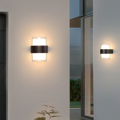 Lampe murale LED en acrylique et aluminium cylindrique moderne minimaliste pour jardin 
