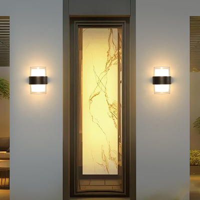 Lampe murale LED en acrylique et aluminium cylindrique moderne minimaliste pour jardin 