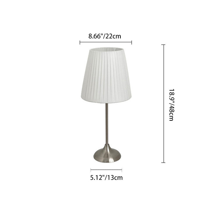 Zeitgenössische nordische Trommel Eisen Stoff 1-Licht Tischlampe für Wohnzimmer 