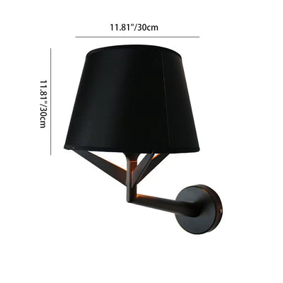 Moderne minimalistische Trommel Eisen Stoff 1-Licht Wandleuchte für Wohnzimmer 