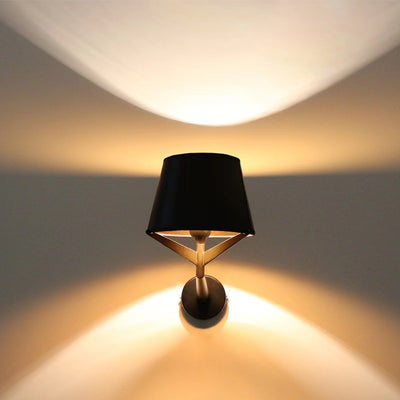 Moderne minimalistische Trommel Eisen Stoff 1-Licht Wandleuchte für Wohnzimmer 