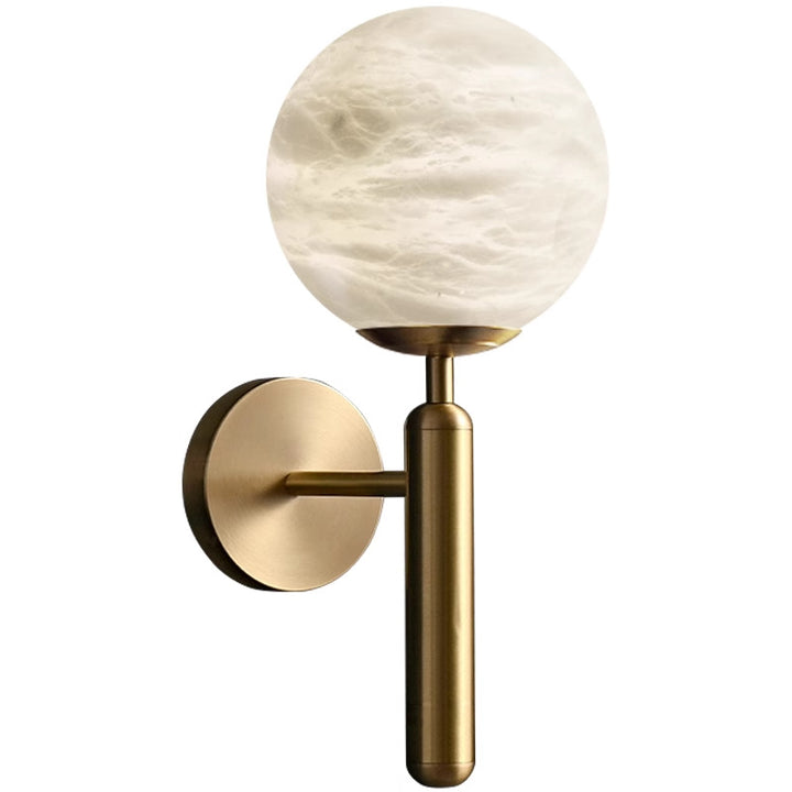 Lámpara de Aplique de Pared de 1 Luz de Piedra de Hierro Globo Nórdico Contemporáneo para Sala de Estar 