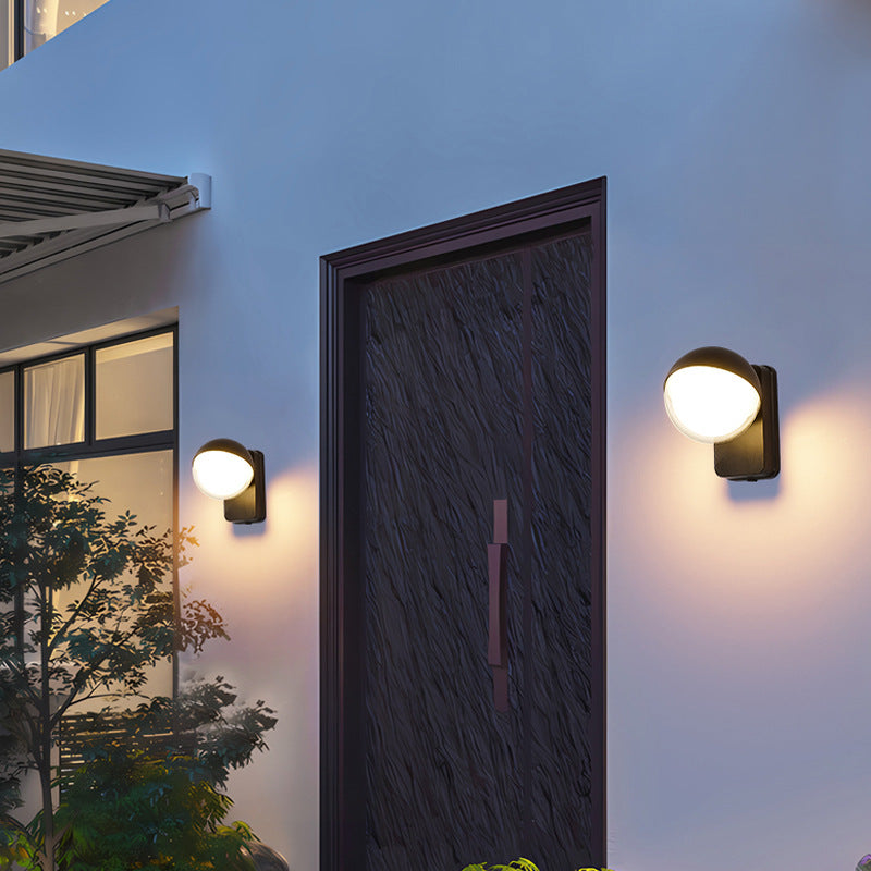 Moderne minimalistische Globus Aluminium Kunststoff LED Wandleuchte für Wohnzimmer 