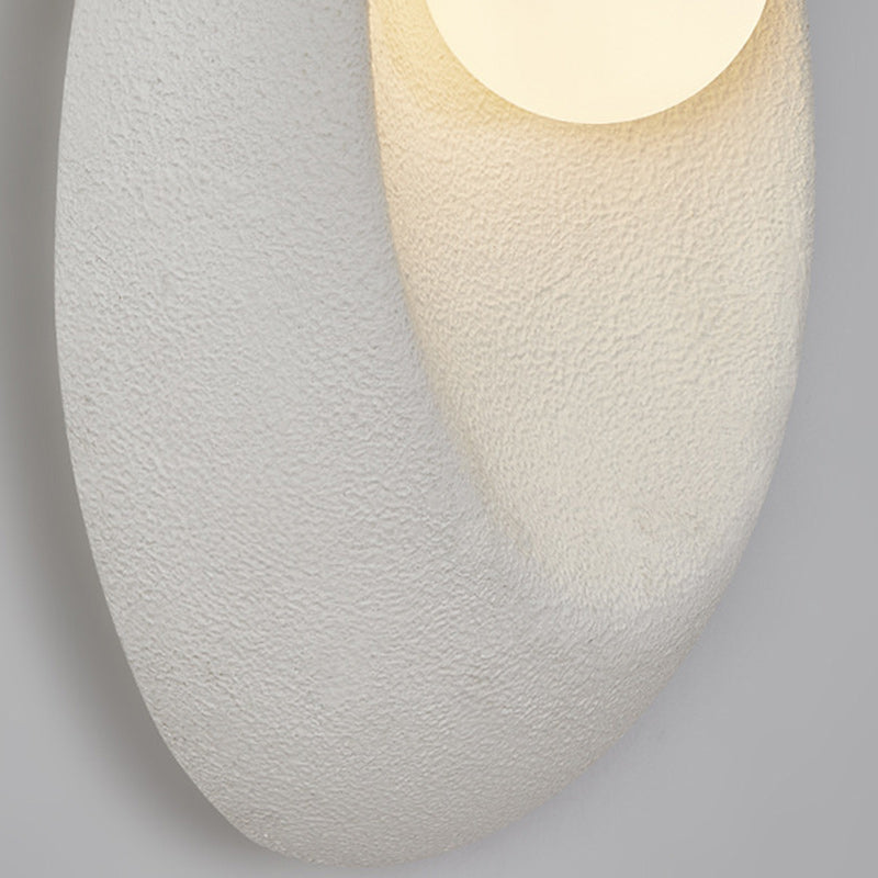 Traditional Japanese Oval Plastic Glass 1-Light Wall Sconce Lamp For Living Room