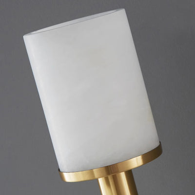 Contemporary Luxury Column Copper Stone 1-Light Wall Sconce Lamp For Living Room