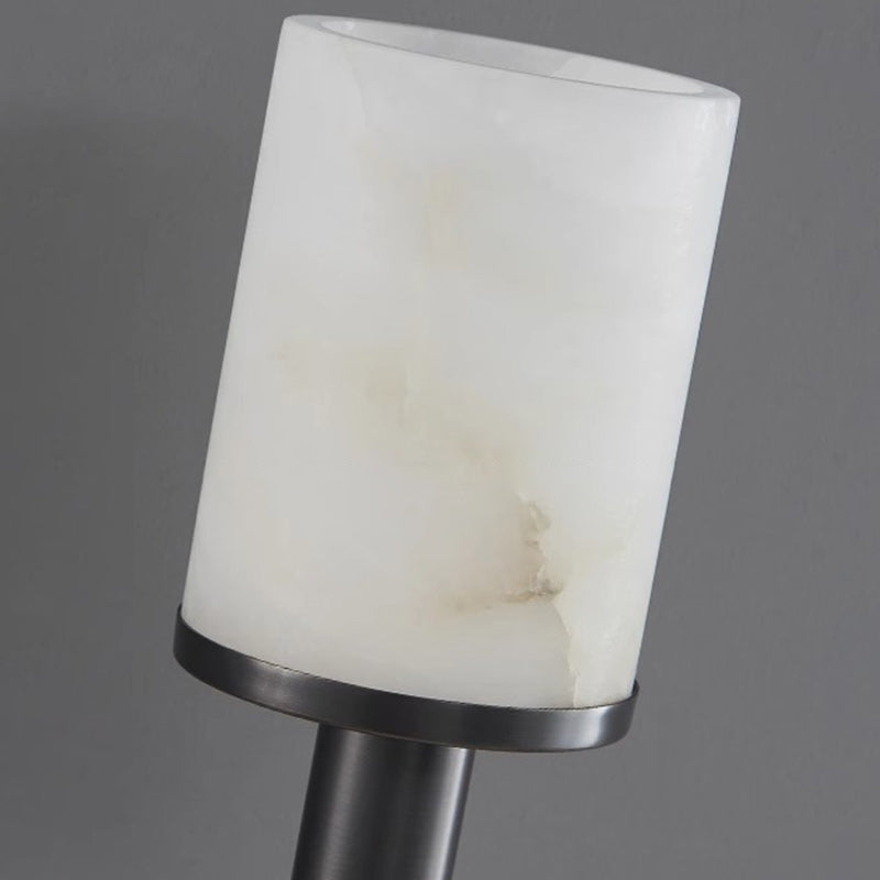 Contemporary Luxury Column Copper Stone 1-Light Wall Sconce Lamp For Living Room
