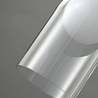 Lámpara colgante contemporánea de lujo cilindro ovalado de cobre y vidrio de 1 luz para sala de estar 