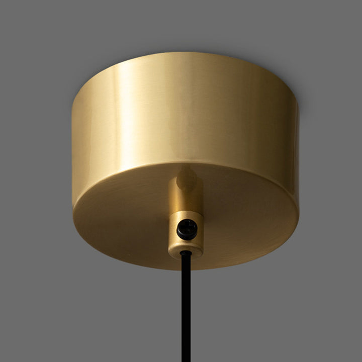Lustre suspendu contemporain de luxe en cuivre et verre de forme ovale à 1 lumière pour salon 