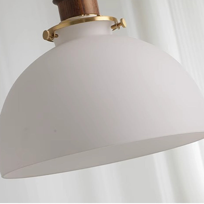 Suspension Luminaire à 1 Lumière en Verre et Bois Cuivre Traditionnel Français pour Salon 