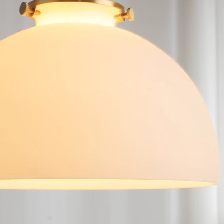 Suspension Luminaire à 1 Lumière en Verre et Bois Cuivre Traditionnel Français pour Salon 