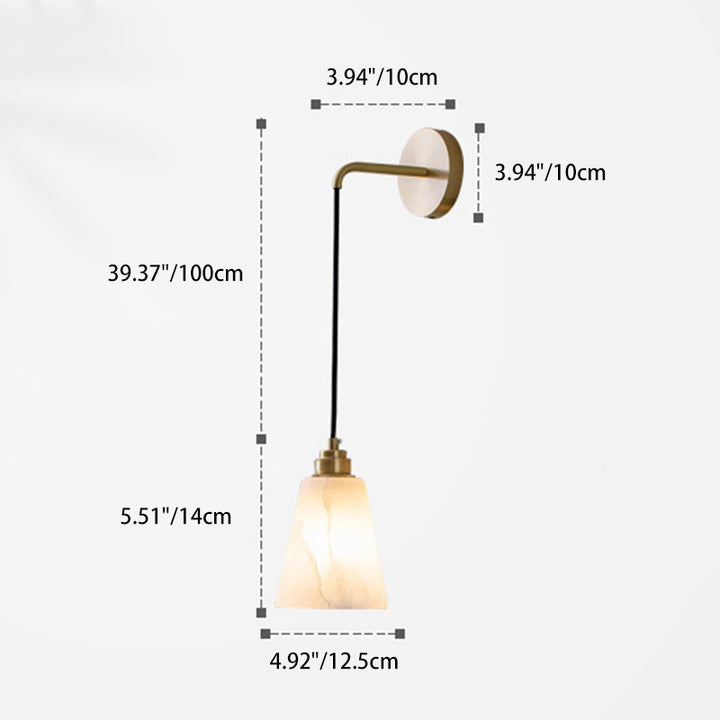 Zeitgenössische nordische Trommel Kupfer Stein 1-Licht Wandleuchte für Wohnzimmer 