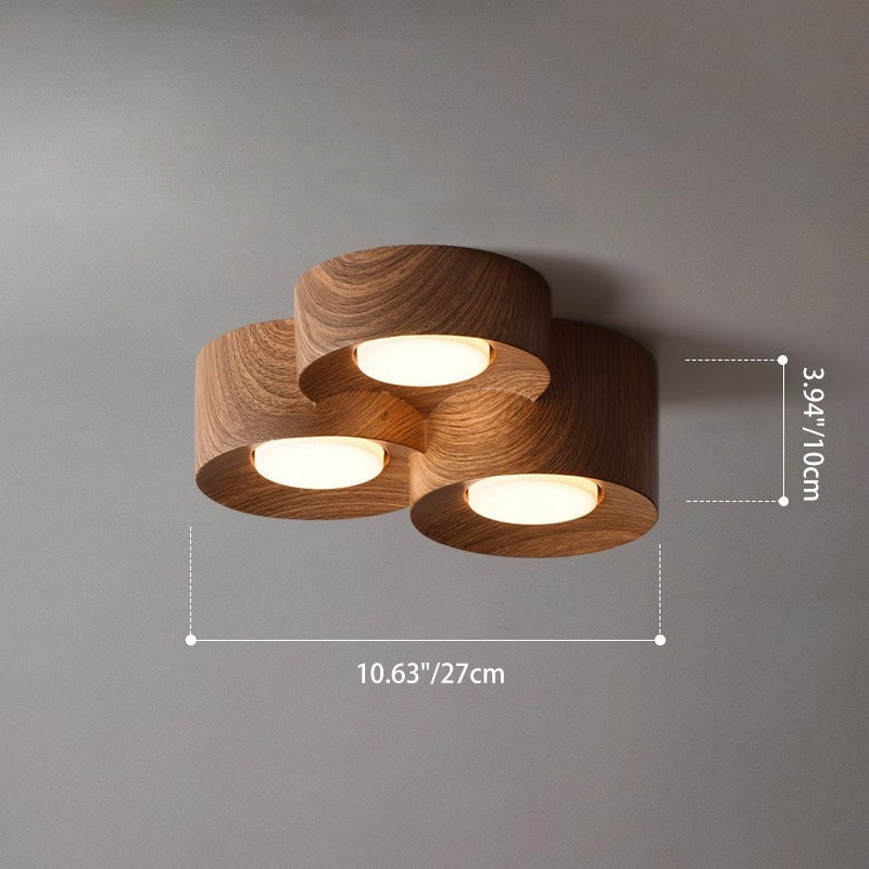 Plafonnier Contemporain Nordique en Résine Cylindrique 1/2/3 Lumières pour Salon 