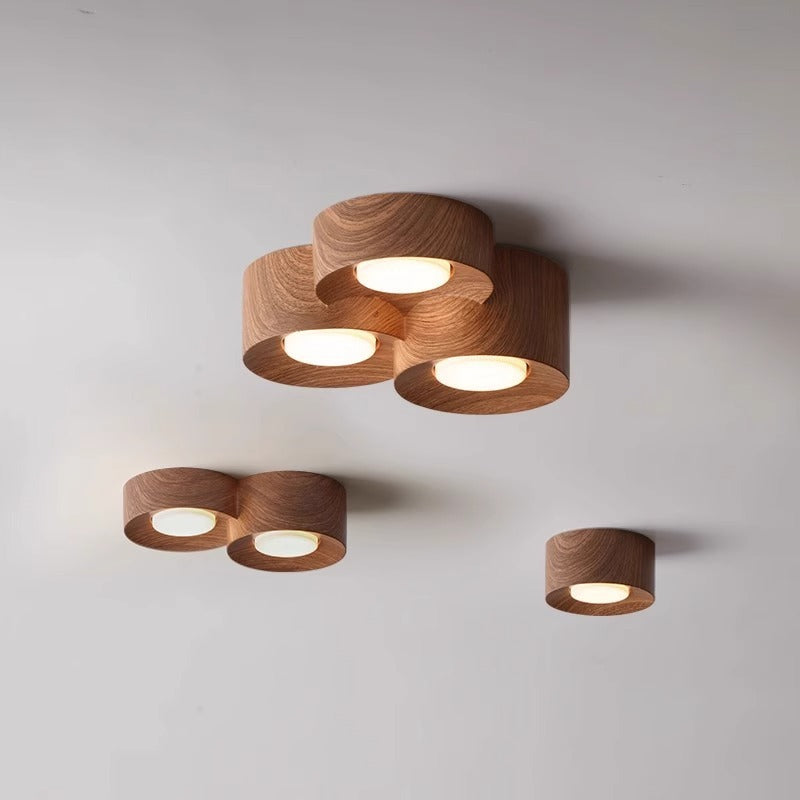 Plafonnier Contemporain Nordique en Résine Cylindrique 1/2/3 Lumières pour Salon 
