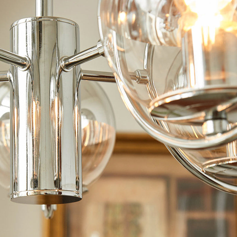 Moderner minimalistischer Globus Eisen Glas 3/4/5-Licht Kronleuchter für das Wohnzimmer 