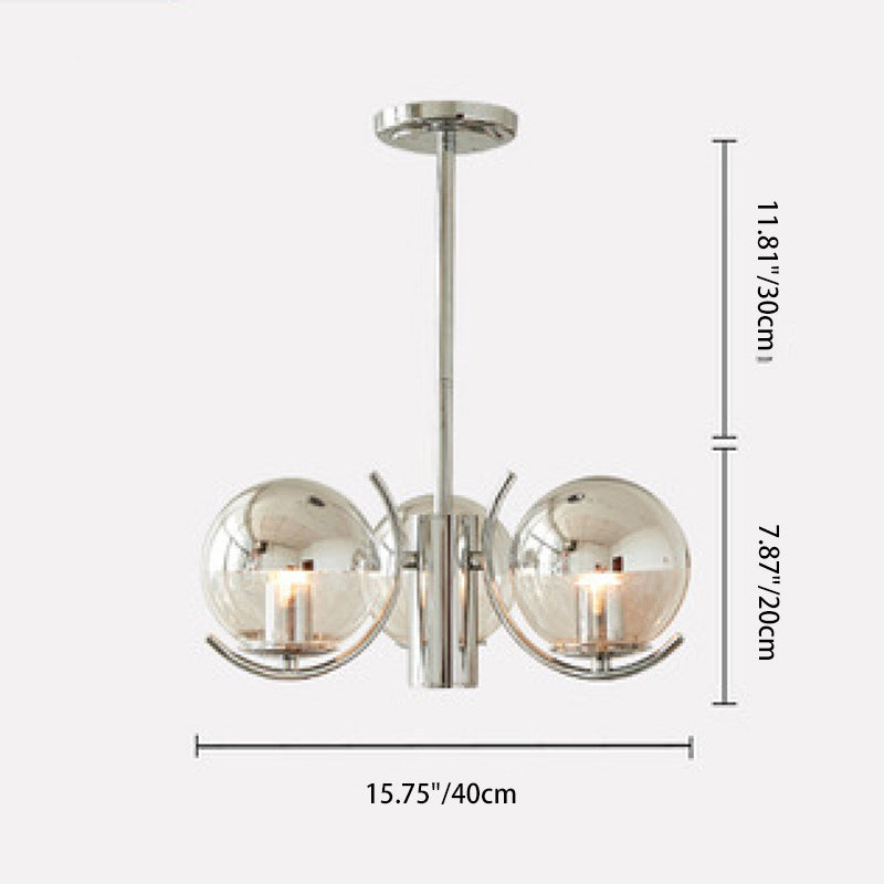 Moderner minimalistischer Globus Eisen Glas 3/4/5-Licht Kronleuchter für das Wohnzimmer 