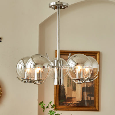 Moderner minimalistischer Globus Eisen Glas 3/4/5-Licht Kronleuchter für das Wohnzimmer 