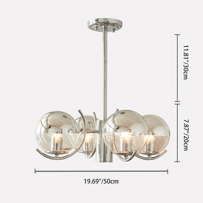 Moderner minimalistischer Globus Eisen Glas 3/4/5-Licht Kronleuchter für das Wohnzimmer 