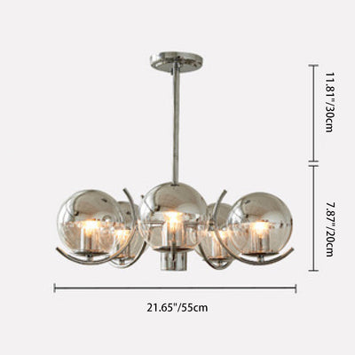 Moderner minimalistischer Globus Eisen Glas 3/4/5-Licht Kronleuchter für das Wohnzimmer 