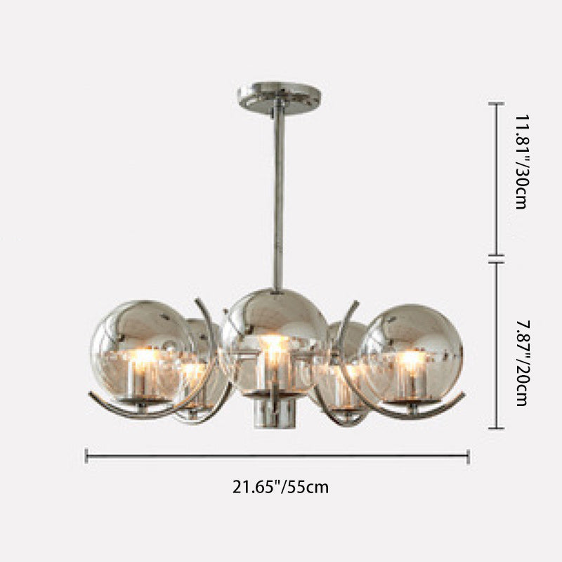 Moderner minimalistischer Globus Eisen Glas 3/4/5-Licht Kronleuchter für das Wohnzimmer 