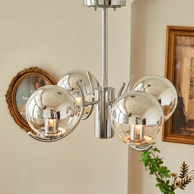Moderner minimalistischer Globus Eisen Glas 3/4/5-Licht Kronleuchter für das Wohnzimmer 
