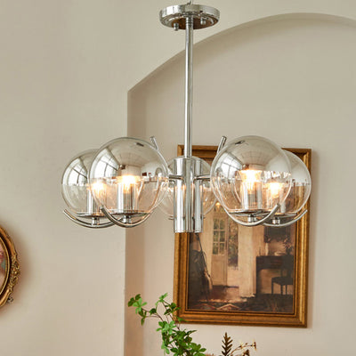Moderner minimalistischer Globus Eisen Glas 3/4/5-Licht Kronleuchter für das Wohnzimmer 
