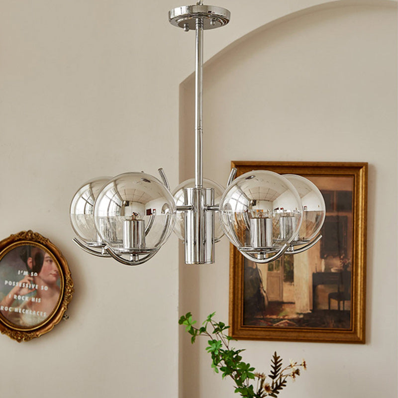 Moderner minimalistischer Globus Eisen Glas 3/4/5-Licht Kronleuchter für das Wohnzimmer 