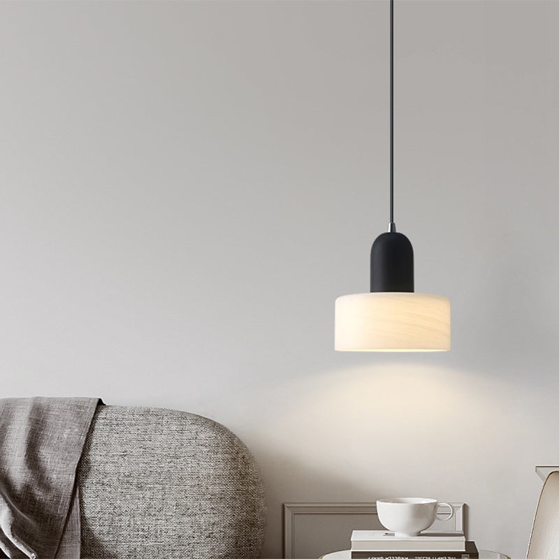 Suspension Luminaire Contemporain Scandinave Rond en Verre et Fer à 1 Lumière pour Salon 