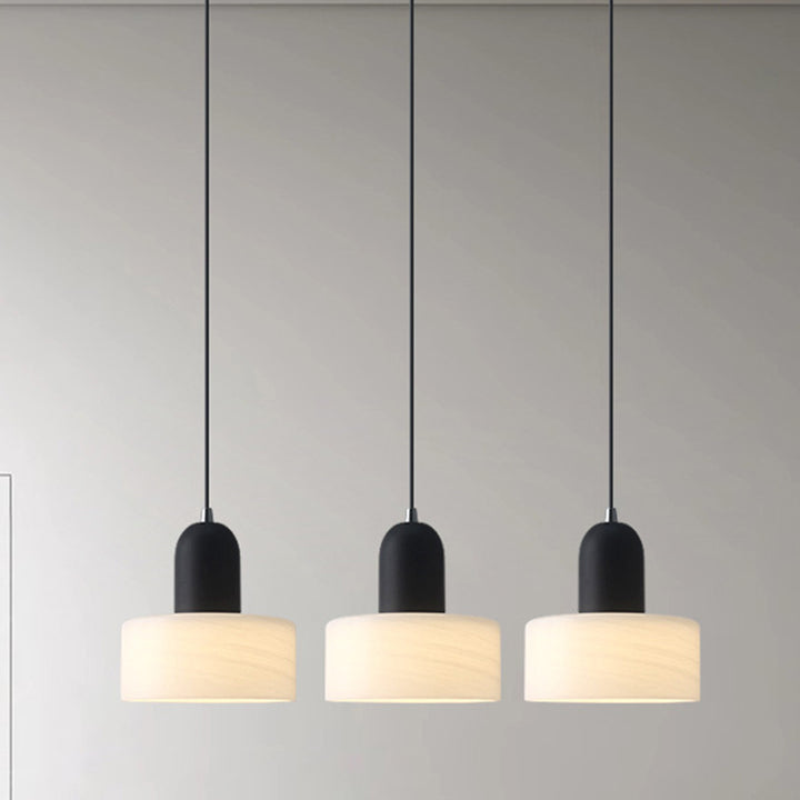 Suspension Luminaire Contemporain Scandinave Rond en Verre et Fer à 1 Lumière pour Salon 