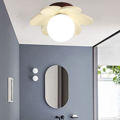 Plafonnier semi-encastré contemporain en résine de fer créatif avec une lumière pour le salon 