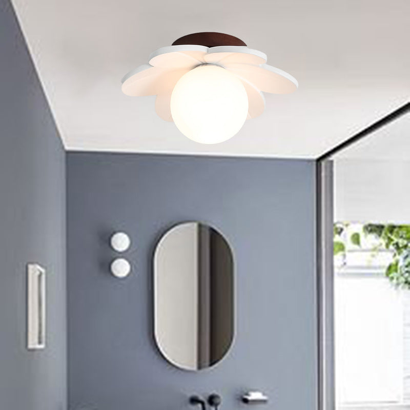 Plafonnier semi-encastré contemporain en résine de fer créatif avec une lumière pour le salon 