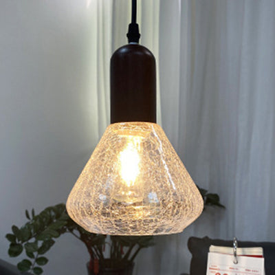 Modern Minimalist Cone Iron Glass 1-Light Pendant Light For Living Room