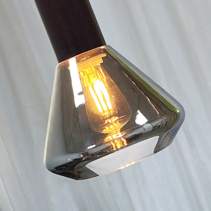 Suspension lumineuse moderne minimaliste en verre et fer à 1 lumière pour salon 