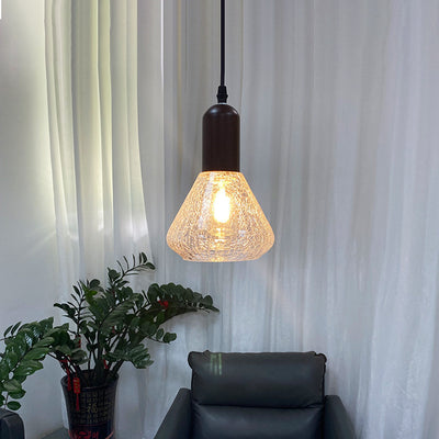 Modern Minimalist Cone Iron Glass 1-Light Pendant Light For Living Room
