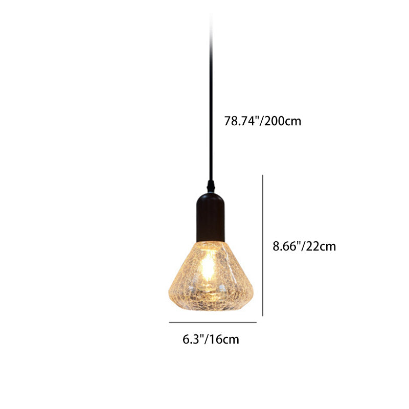 Modern Minimalist Cone Iron Glass 1-Light Pendant Light For Living Room