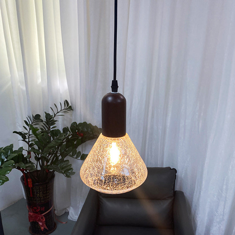 Modern Minimalist Cone Iron Glass 1-Light Pendant Light For Living Room