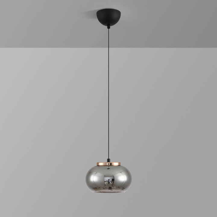Modern Minimalist Oval Iron Glass Acrylic LED Pendant Light For Living Room