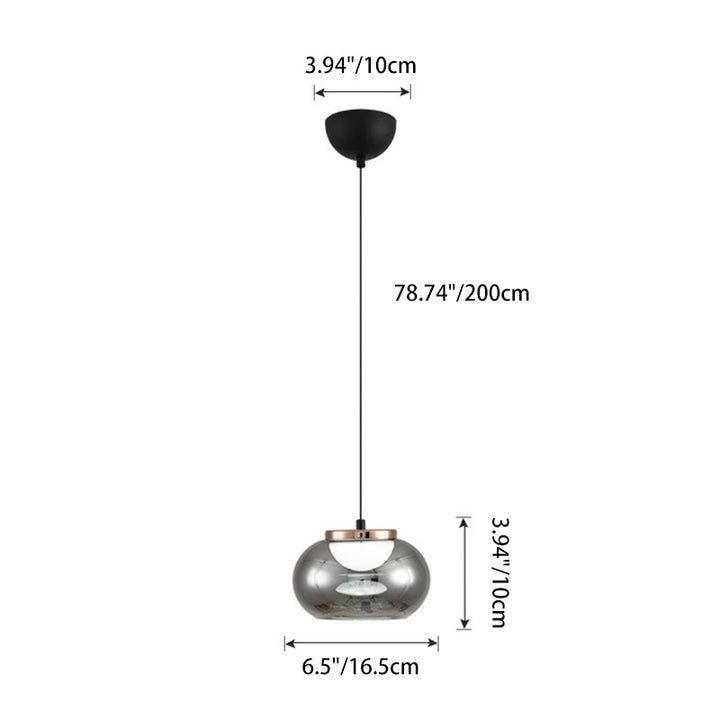 Modern Minimalist Oval Iron Glass Acrylic LED Pendant Light For Living Room