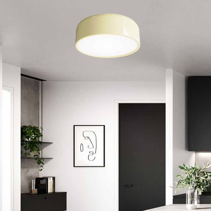 Plafonnier LED en acrylique rond créatif contemporain en fer pour salon 