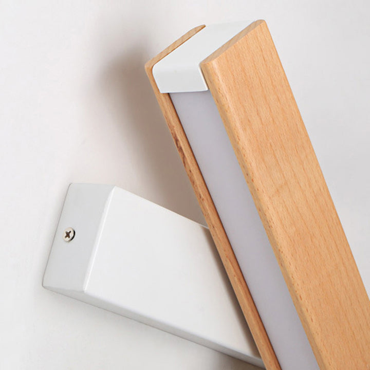 Applique murale LED en bois plastique rectangulaire minimaliste moderne pour salon 