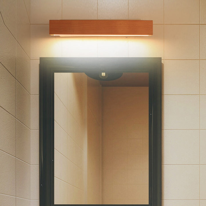 Applique murale LED en bois plastique rectangulaire minimaliste moderne pour salon 