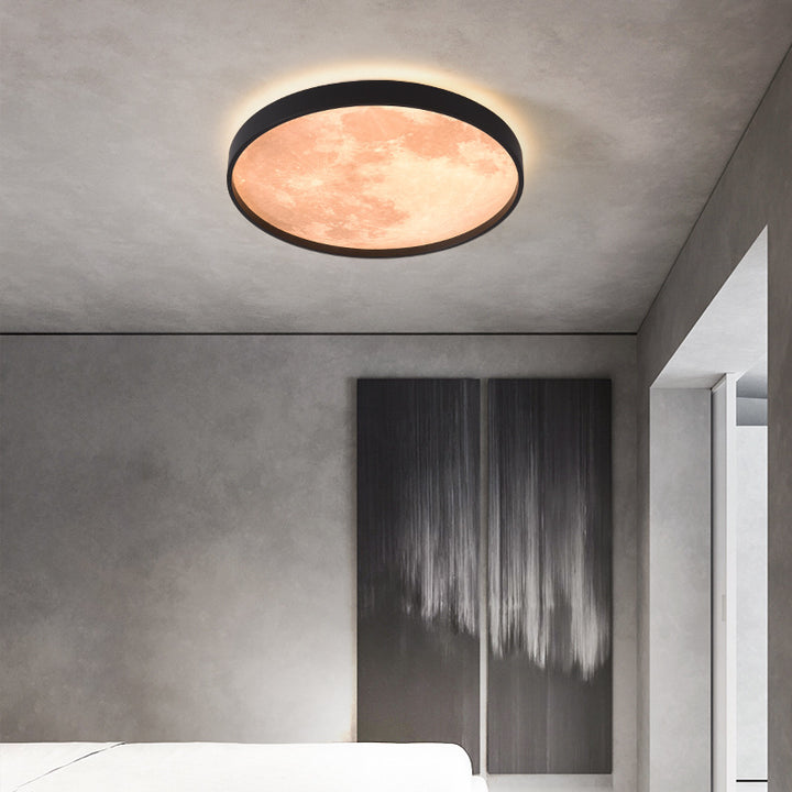 Plafonnier LED rond minimaliste moderne en fer et plastique pour le salon 