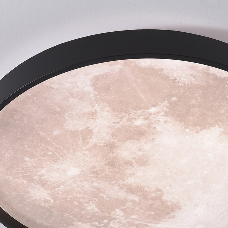 Plafonnier LED rond minimaliste moderne en fer et plastique pour le salon 